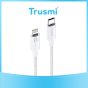 TRUSMI 27W Type C To iPhone Braided Charging Cable White 1M