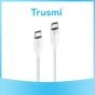 TRUSMI 60W Type C To Type C Braided Charging Cable White 2M