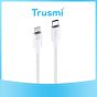 TRUSMI 27W Type C To iPhone Braided Charging Cable White 3M