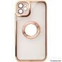 Brilliance LUX For iPhone XR CD Pattern Plating Case + Lens Film Gold
