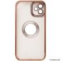 Brilliance LUX For iPhone 14 Pro Max CD Pattern Plating Case + Lens Film Gold