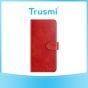 TRUSMI iPhone 14 Pro Max Cowhide Leather Wallet Case with Card Slot Red