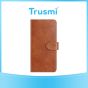 TRUSMI iPhone 15 Pro Cowhide Leather Wallet Case with Card Slot Light Brown