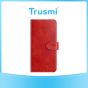 TRUSMI iPhone 16 Pro Cowhide Leather Wallet Case with Card Slot Red