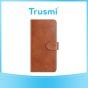TRUSMI iPhone 16 Pro Max Cowhide Leather Wallet Case with Card Slot Light Brown