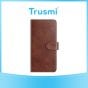 TRUSMI Samsung S24 Cowhide Leather Wallet Case with Card Slot Dark Brown