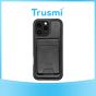TRUSMI iPhone 14 Pro Magnetic Cowhide Leather Case with Card Slot Wallet Black