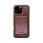 TRUSMI iPhone 16 Pro Max Magnetic Cowhide Leather Case with Card Slot Wallet Dark Brown