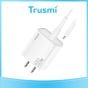 TRUSMI 20W White Type C Power Adapter w/ Type C to iPhone Cable