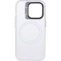 Brilliance LUX iPhone 15 Pro Lens holder transparent CD pattern Case White
