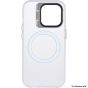 Brilliance LUX iPhone 14 Plus Lens holder transparent CD pattern Case White