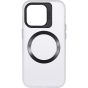 Brilliance LUX iPhone 15 Plus Lens holder transparent CD pattern Case White