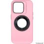 Brilliance LUX iPhone 15 Lens holder solid color + iron plate + magnifying glass Case Pink