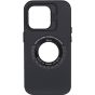 Brilliance LUX iPhone 15 Pro Max Lens holder solid color + iron plate + magnifying glass Case Black