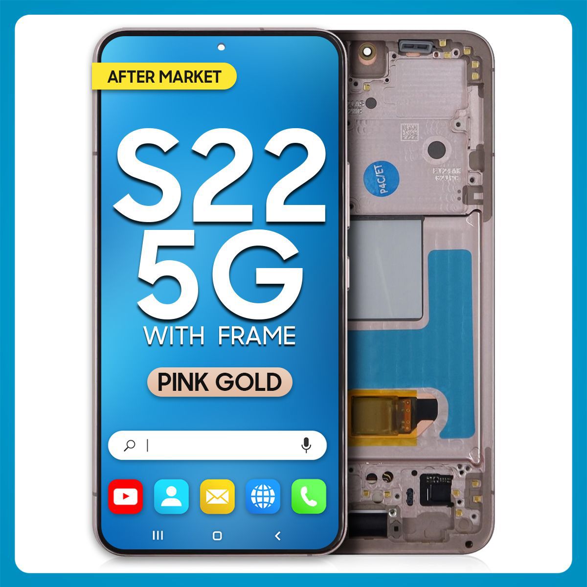 Samsung S22 5G LCD with Touch + Frame After Market OLED Pink Gold