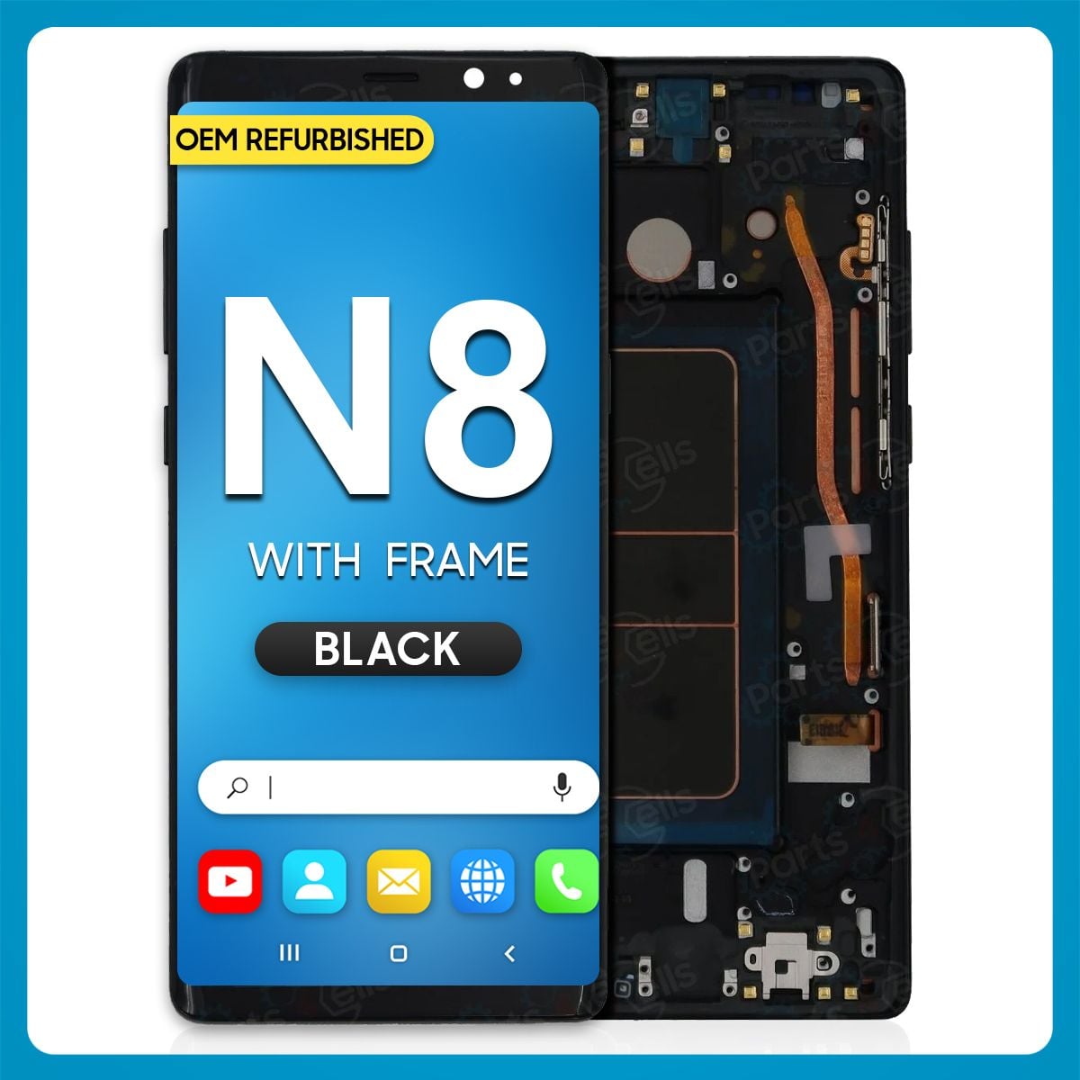 Samsung Note 8 LCD With Touch + Frame Black (Refurbished)