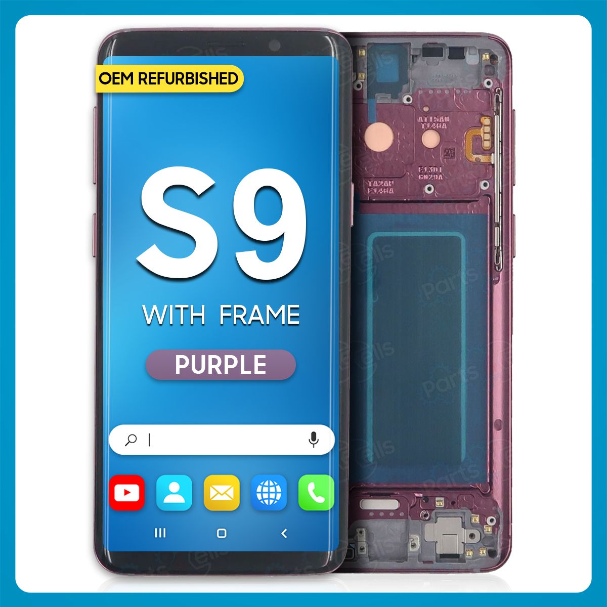 Samsung S9 LCD With Touch + Frame Purple (Refurbished)