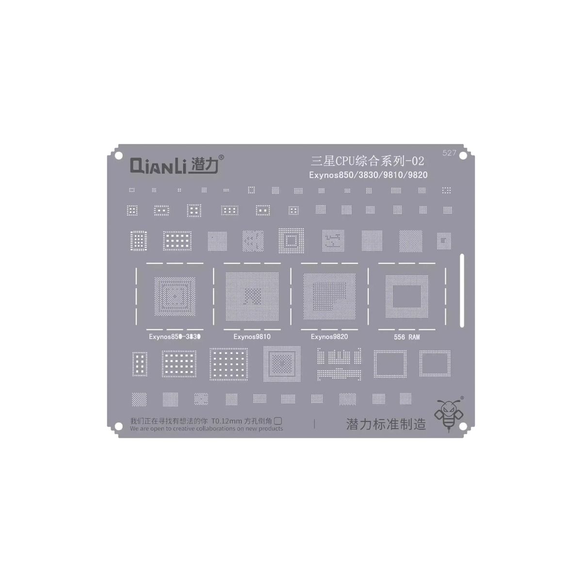 Bumblebee Stencil (QS527) Samsung CPU 02-Exynos850 / 3830 / 9810 / 9820 (Qianli)