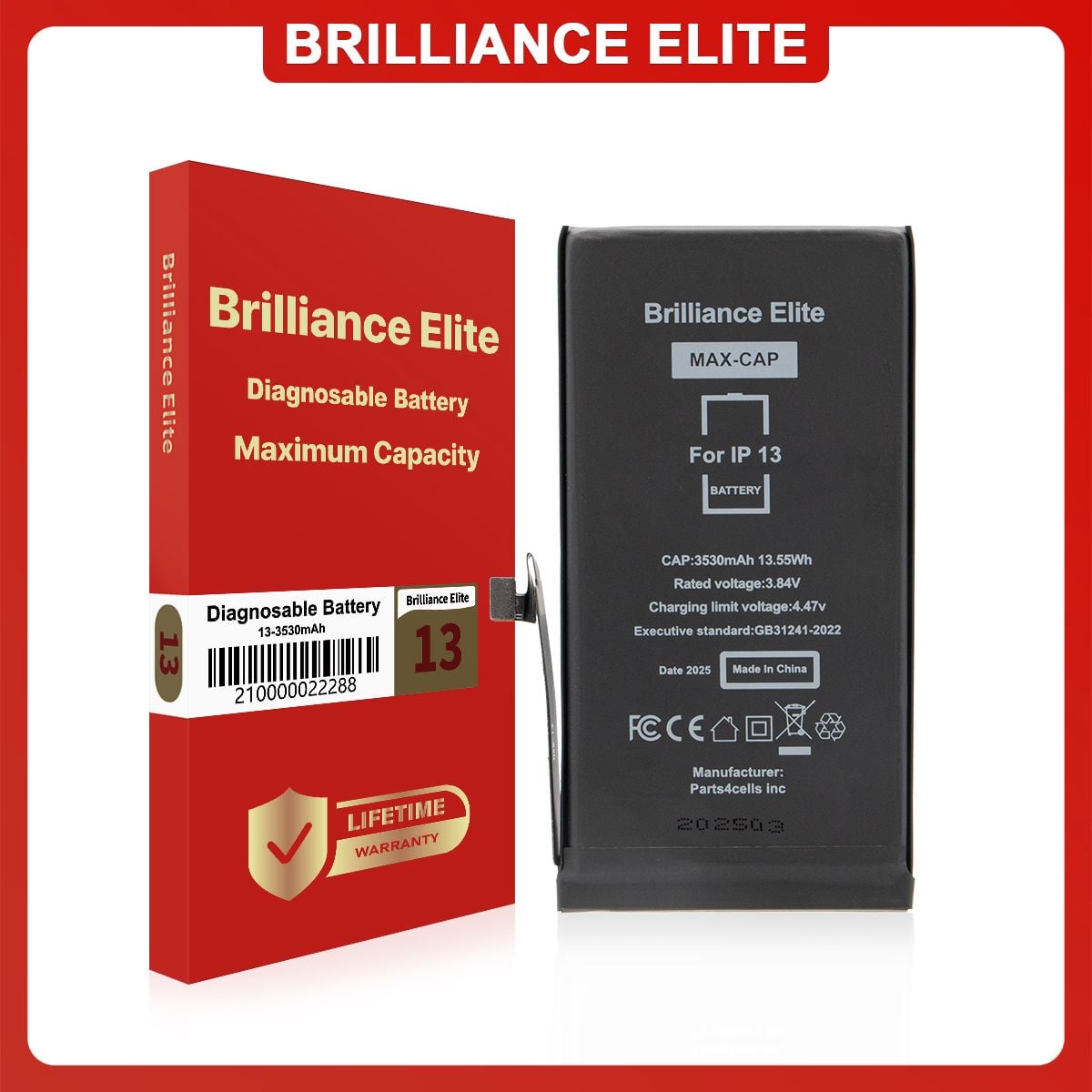 Brilliance Elite iPhone 13 Diagnosable Battery (3450mAh)