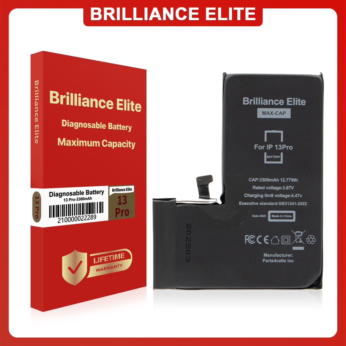 Brilliance Elite iPhone 13 Pro Diagnosable Battery (3300mAh)