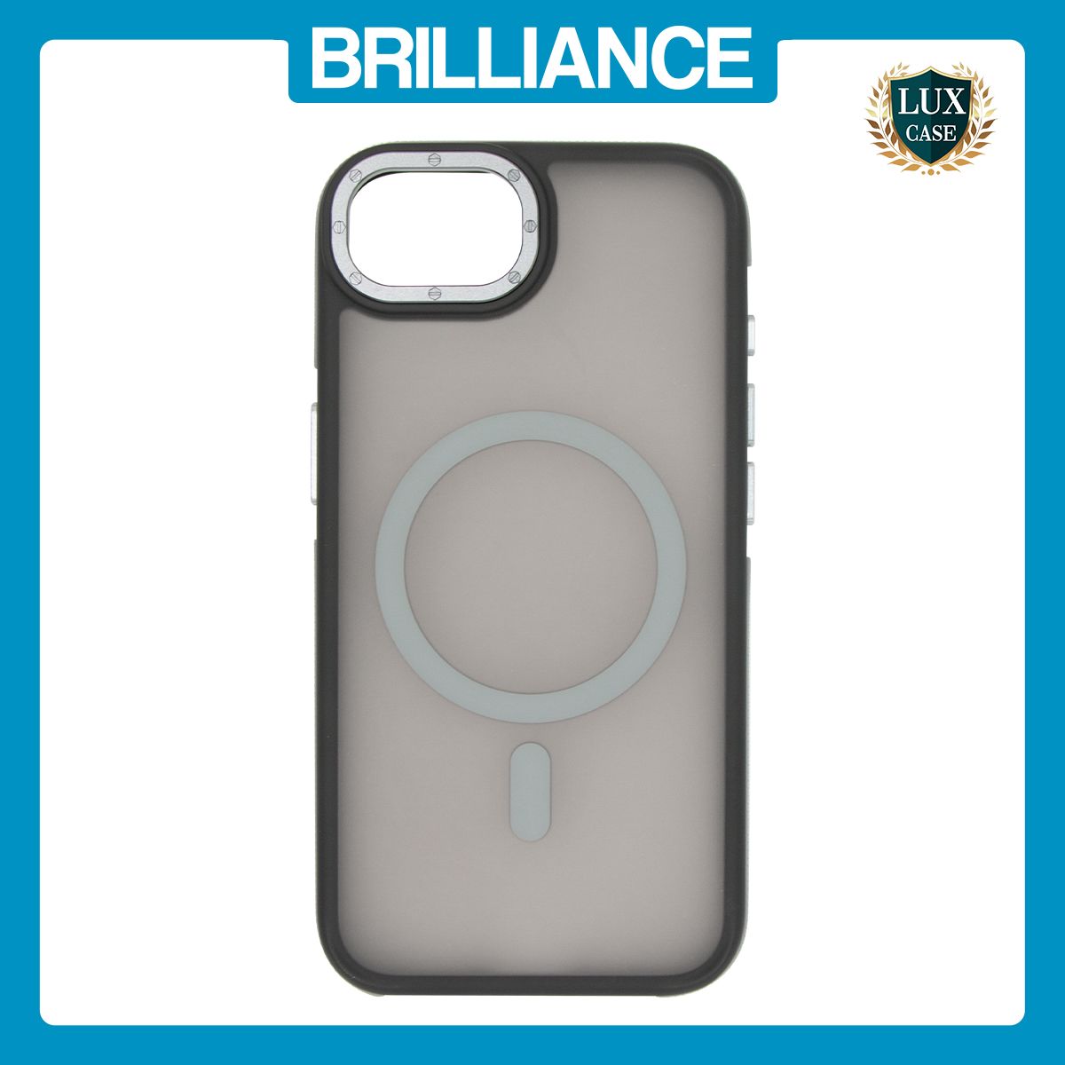 Brilliance LUX iPhone 16E Silicone-Feel Magnetic Hybrid TPU + PC Phone Case Gray