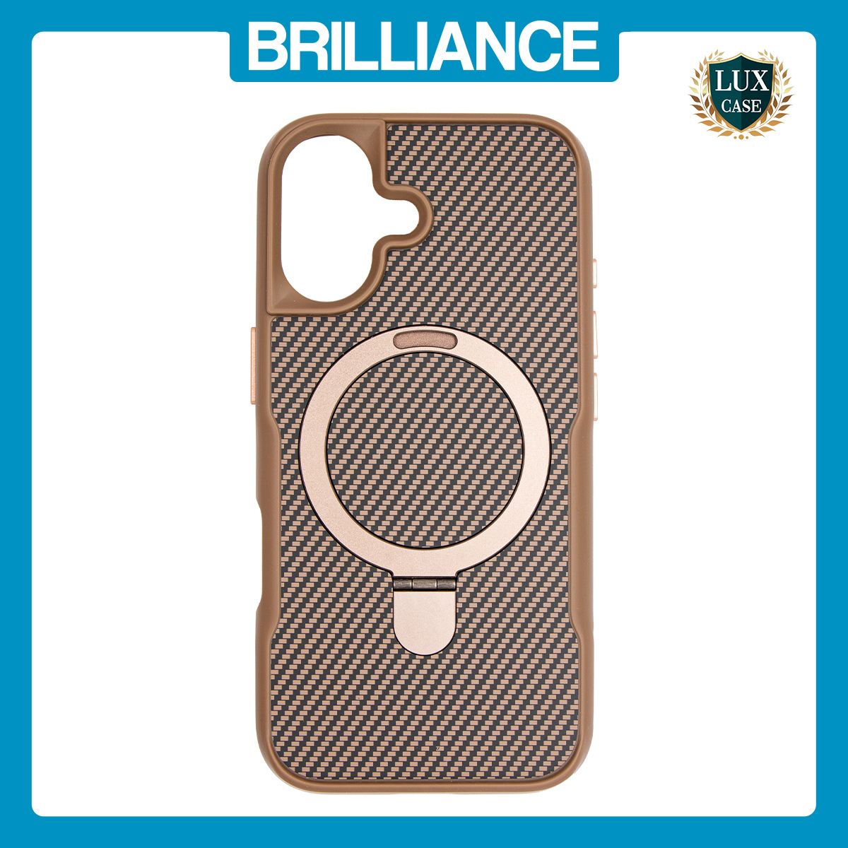 Brilliance LUX iPhone 17 TPU+PC Magnetic Airbag Anti-fall Phone Case Gold