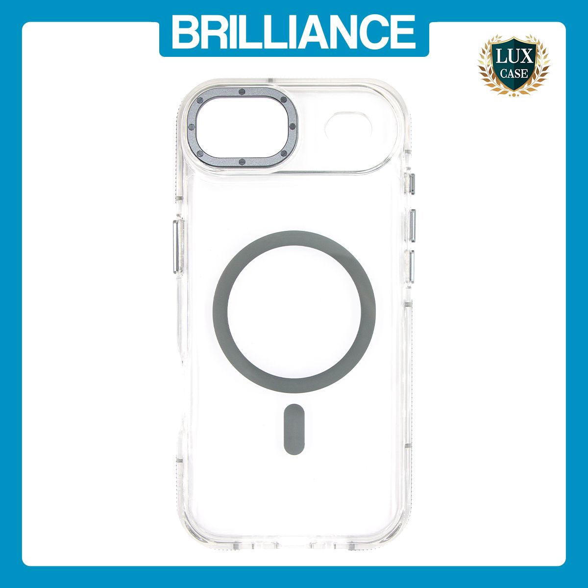Brilliance LUX iPhone 17 Air Clear Magnetic Hybrid TPU + Acrylic Phone Case Gray