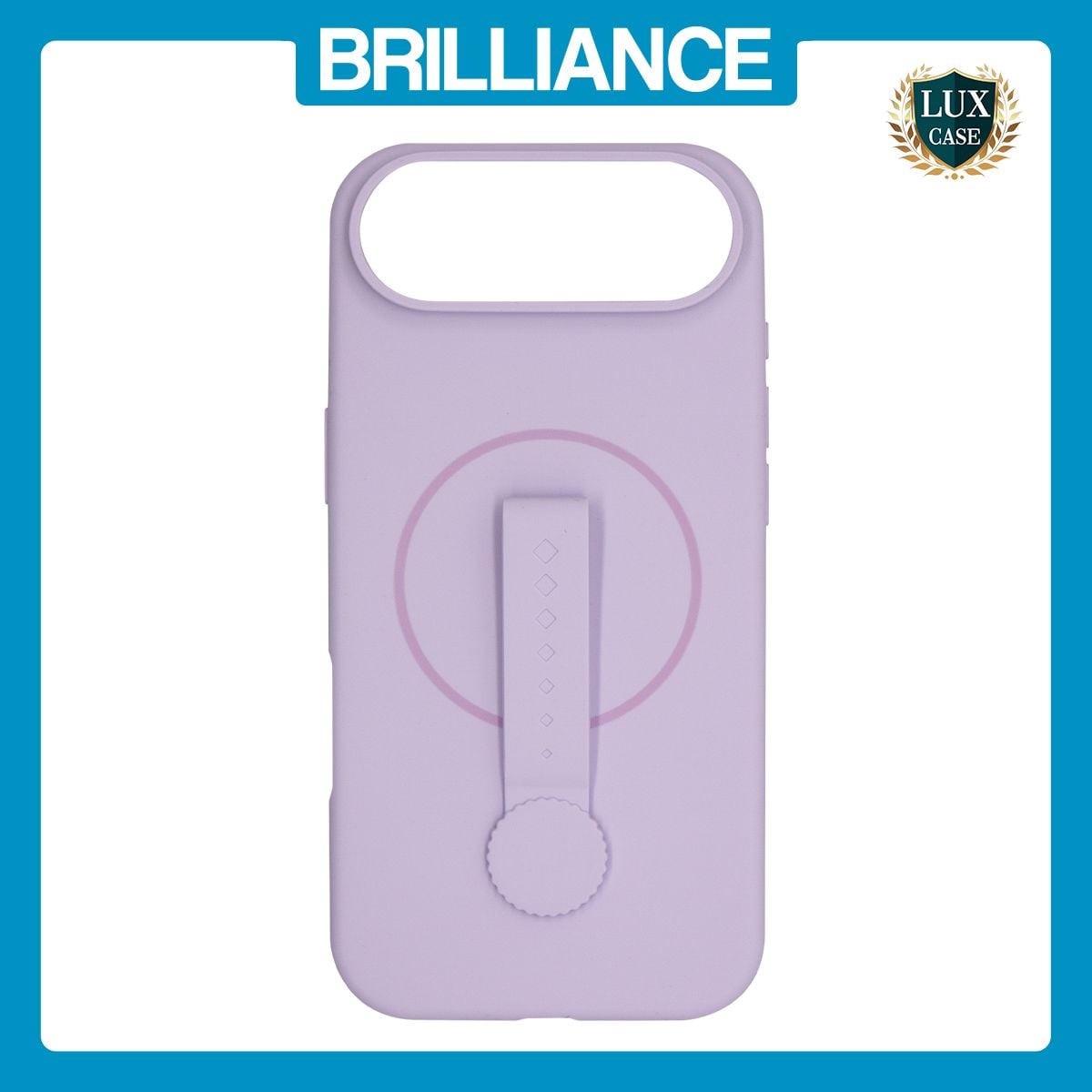 Brilliance LUX iPhone 17 Air Silicone with BackSide 360° Rotating Wrist Strap Magnetic Phone Case Purple