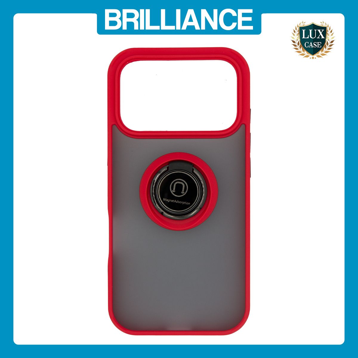 Brilliance LUX iPhone 17 Pro Hybrid Shell Anti-shock Ring Kickstand TPU Matte Case Red