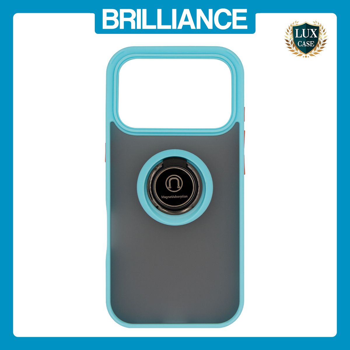Brilliance LUX iPhone 17 Pro Hybrid Shell Anti-shock Ring Kickstand TPU Matte Case Blue