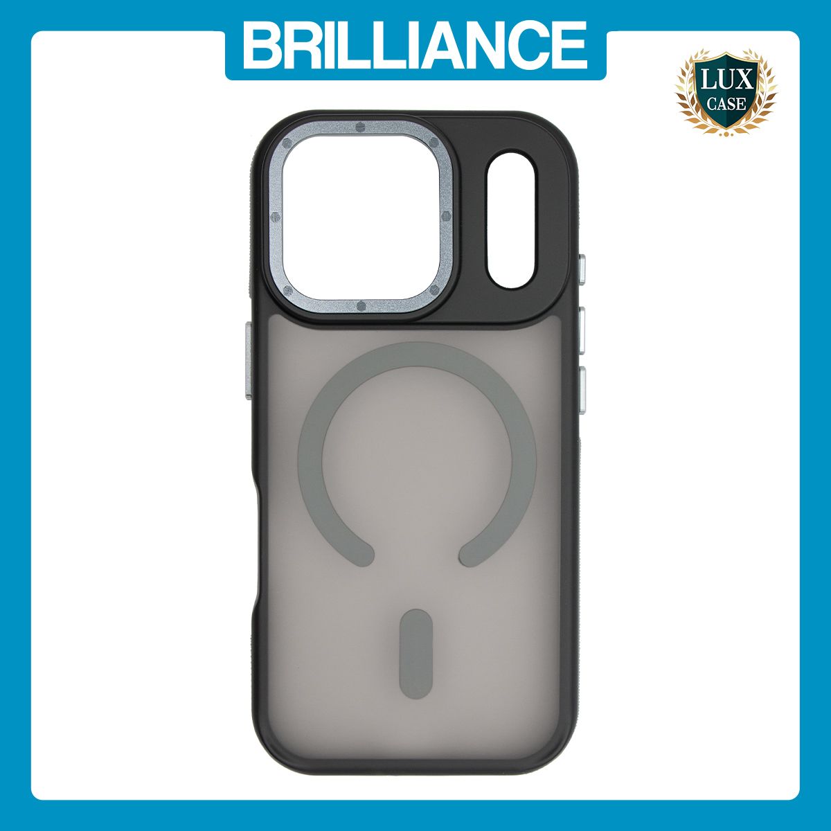 Brilliance LUX iPhone 17 Pro Silicone-Feel Magnetic Hybrid TPU + PC Phone Case Gray