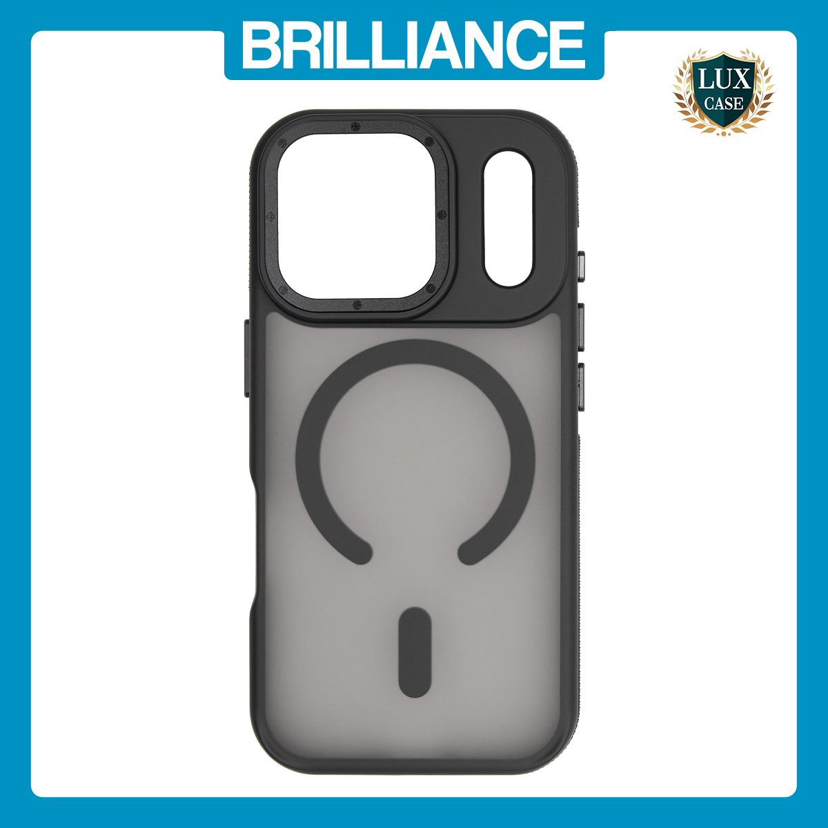 Brilliance LUX iPhone 17 Pro Silicone-Feel Magnetic Hybrid TPU + PC Phone Case Black