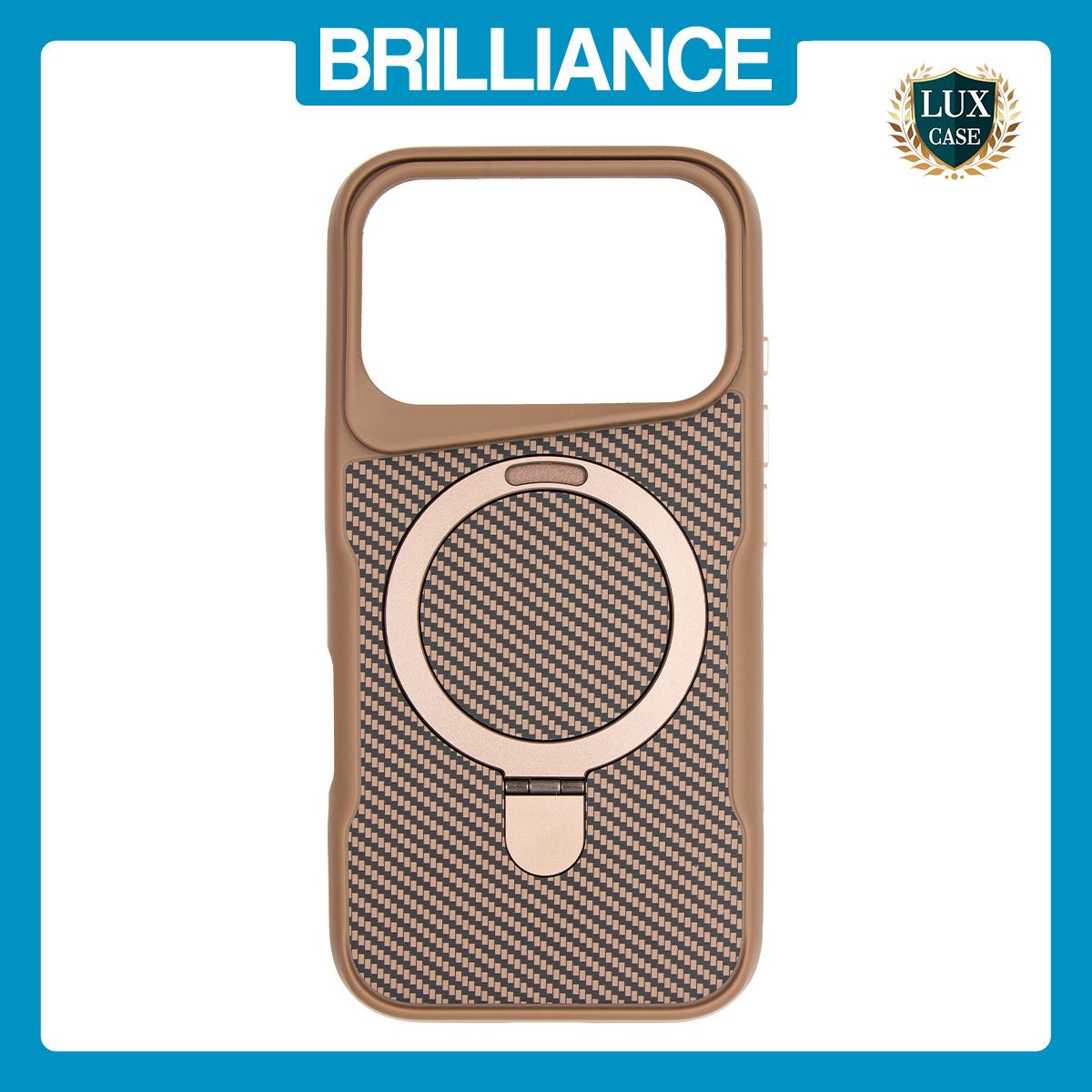 Brilliance LUX iPhone 17 Pro TPU+PC Magnetic Airbag Anti-fall Phone Case Gold