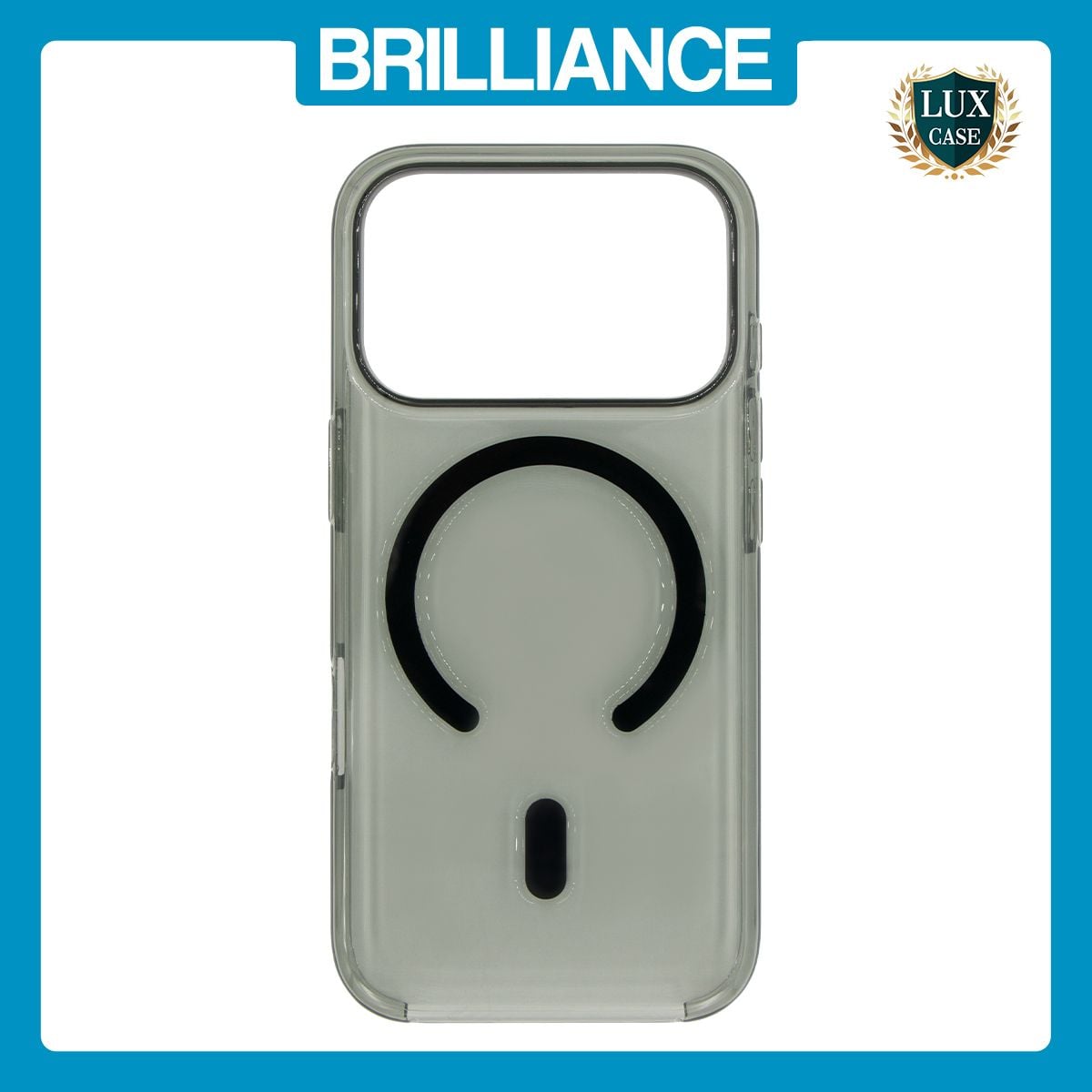 Brilliance LUX iPhone 17 Pro High-Clarity Transparent Clear PC Magnetic Phone Case Black