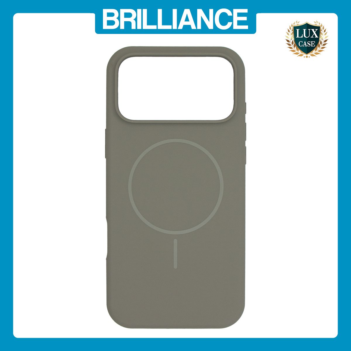 Brilliance LUX iPhone 17 Pro Magnetic Solid Silicone with Open-Area Camera Cutout Phone Case Gray Titanium