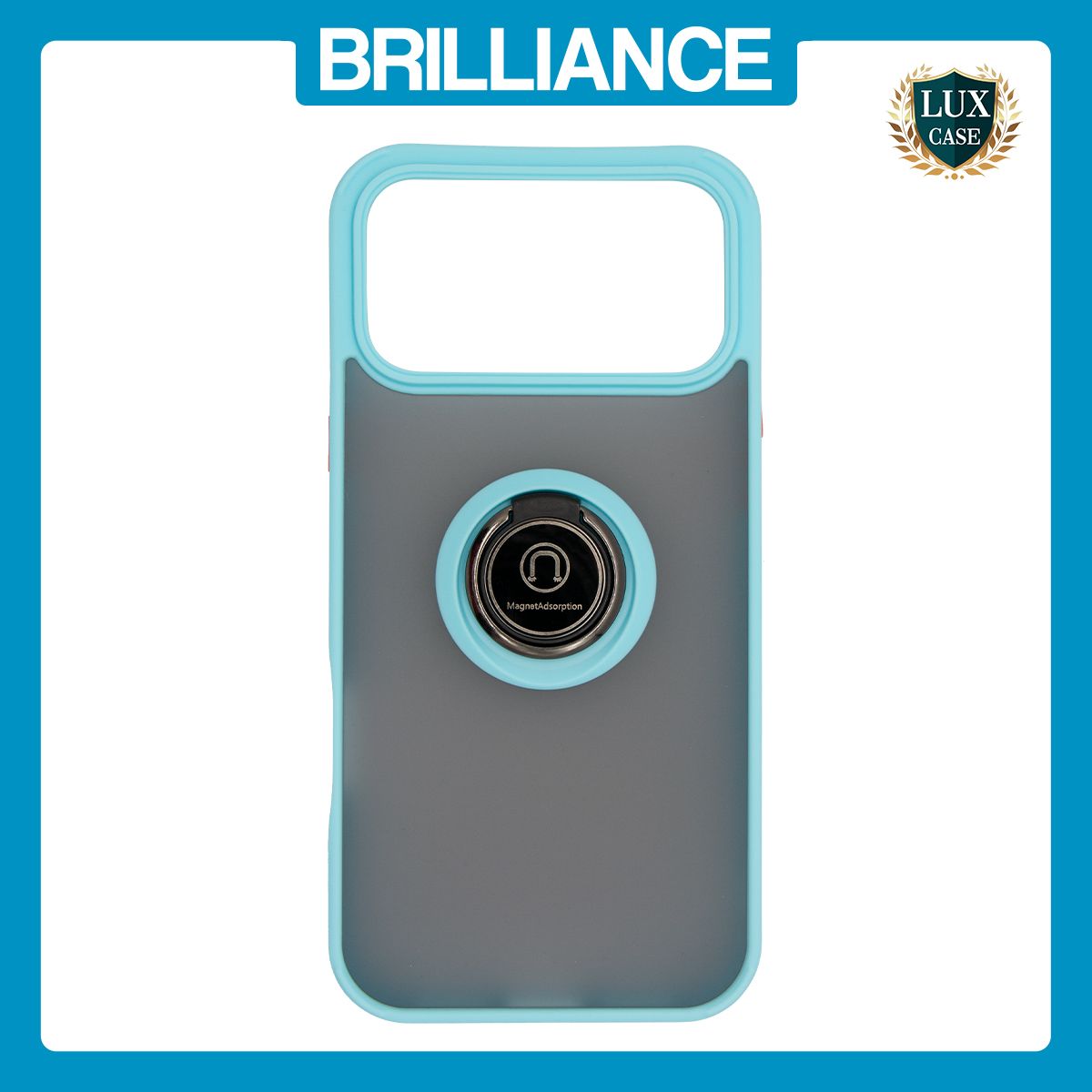 Brilliance LUX iPhone 17 Pro Max Hybrid Shell Anti-shock Ring Kickstand TPU Matte Case Blue