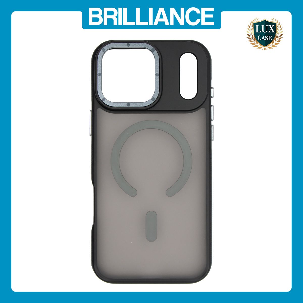 Brilliance LUX iPhone 17 Pro Max Silicone-Feel Magnetic Hybrid TPU + PC Phone Case Gray