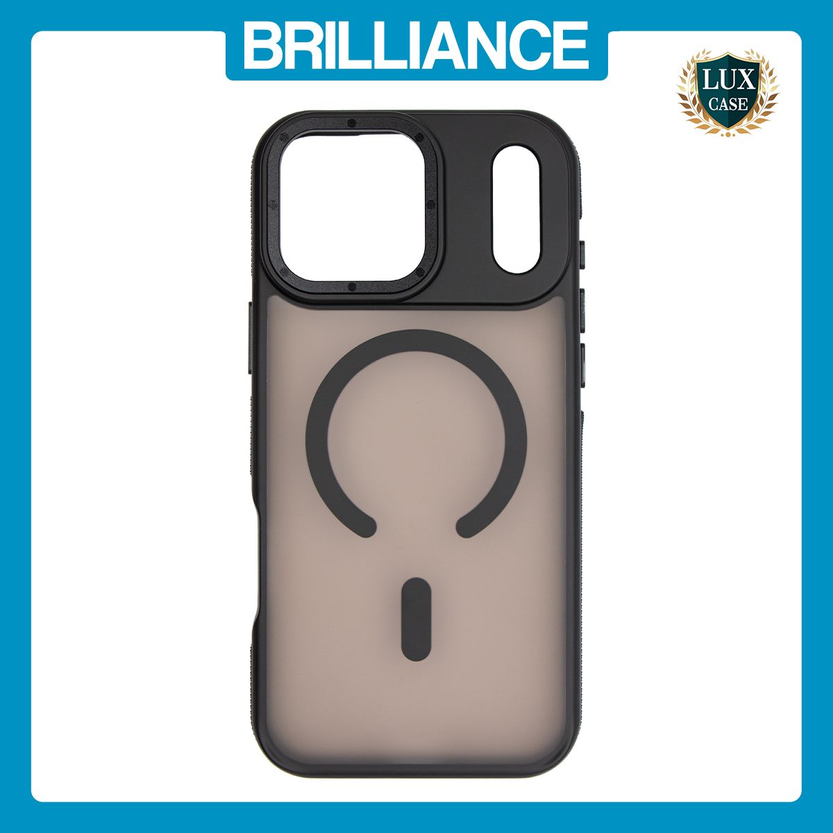 Brilliance LUX iPhone 17 Pro Max Silicone-Feel Magnetic Hybrid TPU + PC Phone Case Black