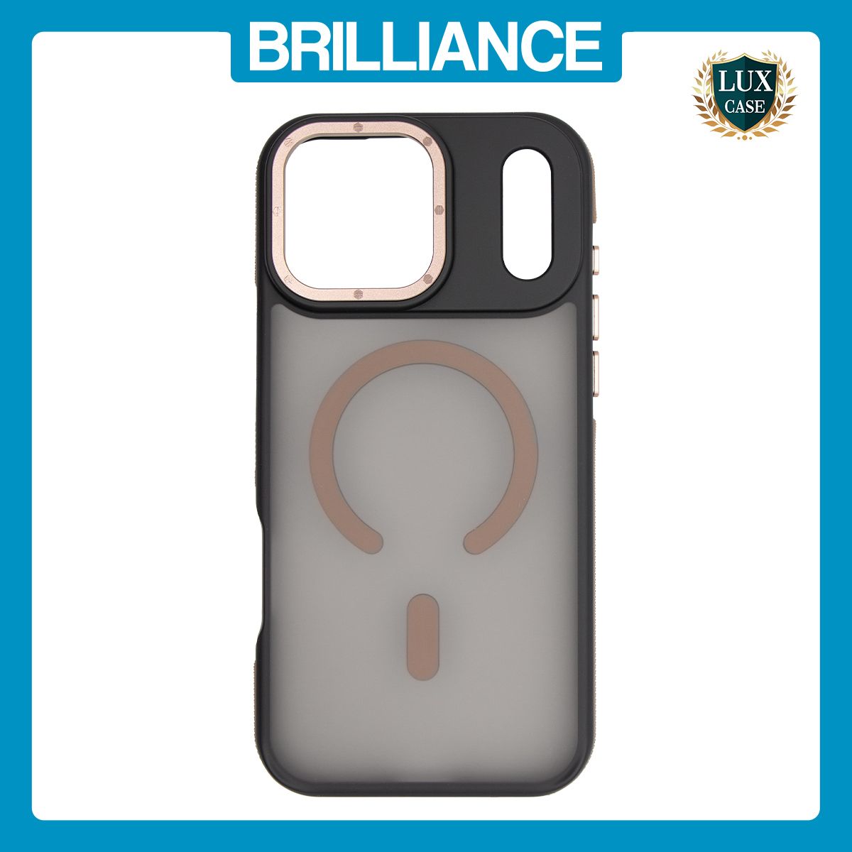 Brilliance LUX iPhone 17 Pro Max Silicone-Feel Magnetic Hybrid TPU + PC Phone Case Desert Titanium