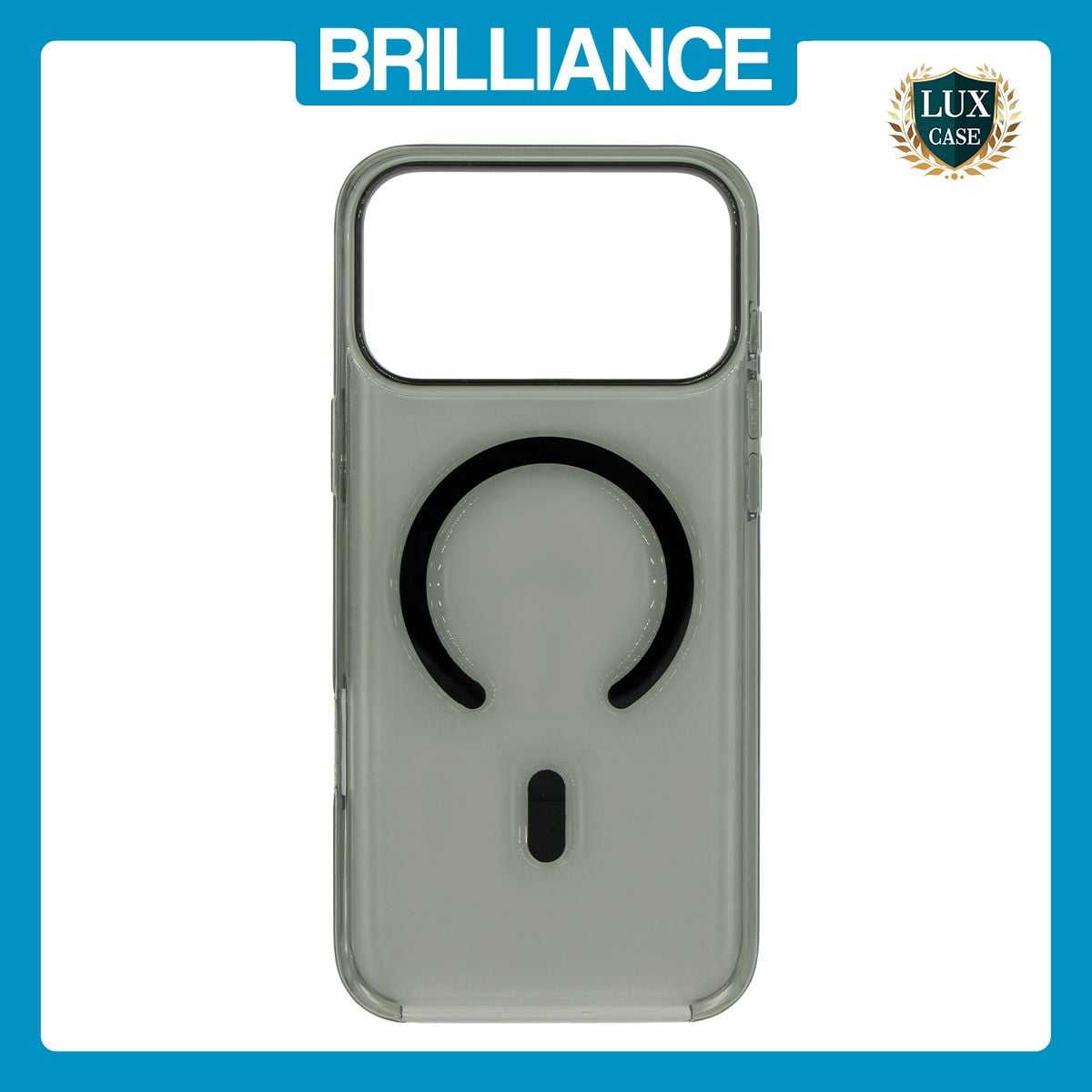 Brilliance LUX iPhone 17 Pro Max High-Clarity Transparent Clear PC Magnetic Phone Case Black