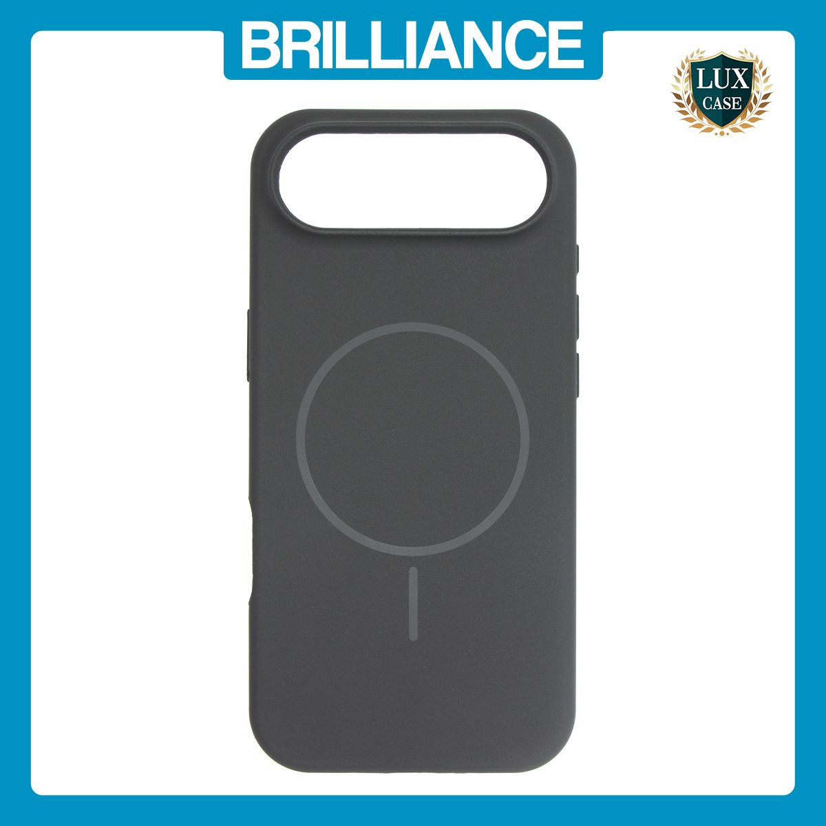Brilliance LUX iPhone 17 Pro Max Magnetic Solid Silicone with Open-Area Camera Cutout Phone Case Black