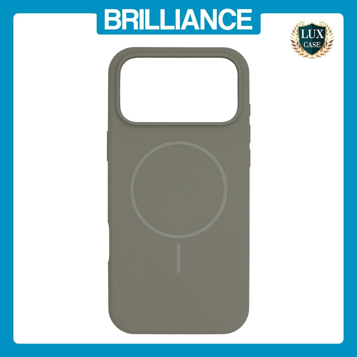 Brilliance LUX iPhone 17 Pro Max Magnetic Solid Silicone with Open-Area Camera Cutout Phone Case Gray Titanium