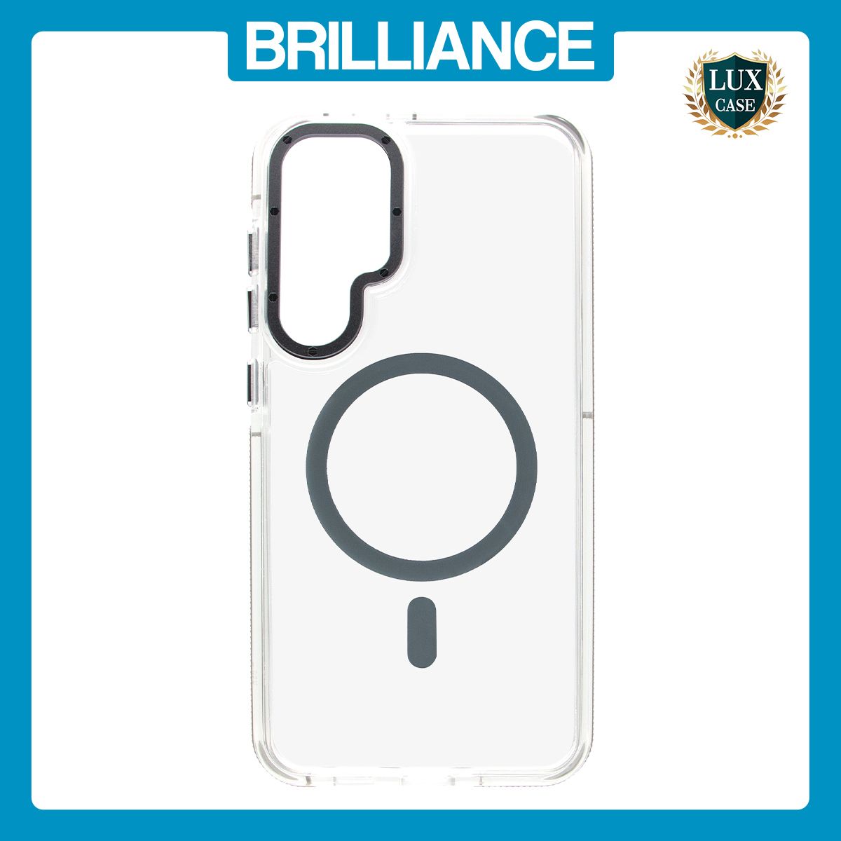 Brilliance LUX Samsung S25 Clear Magnetic Hybrid TPU + Acrylic Phone Case Gray