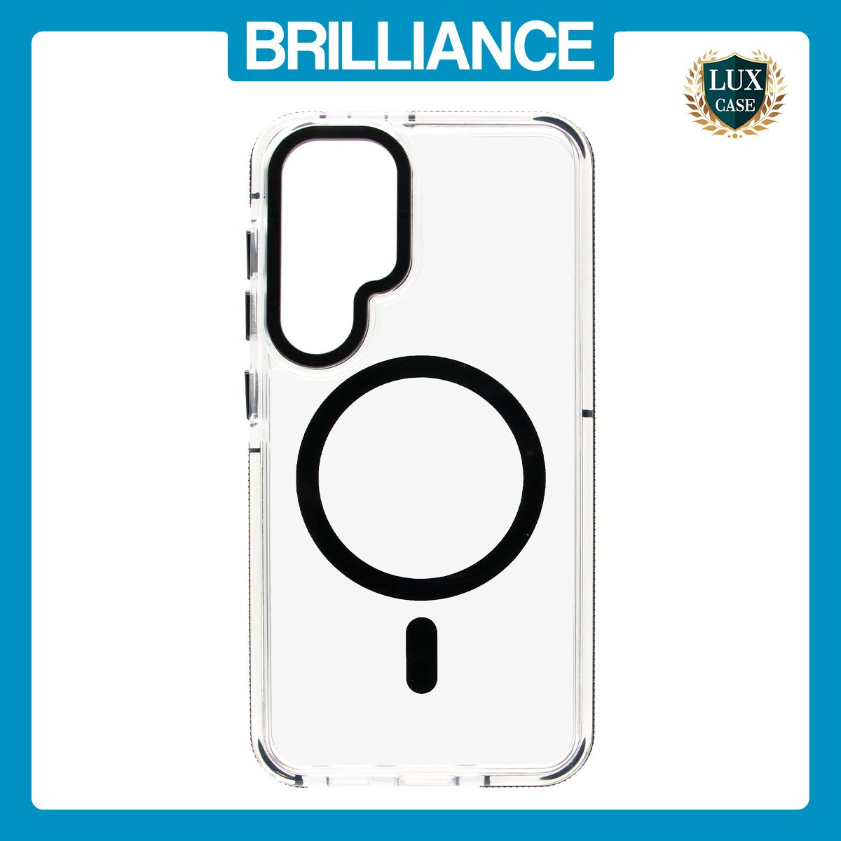 Brilliance LUX Samsung S25 Clear Magnetic Hybrid TPU + Acrylic Phone Case Black