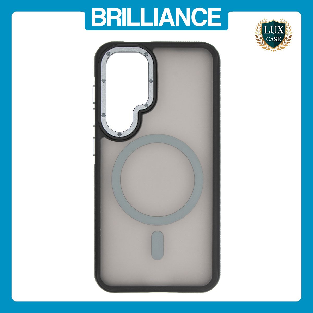 Brilliance LUX Samsung S25 Silicone-Feel Magnetic Hybrid TPU + PC Phone Case Gray