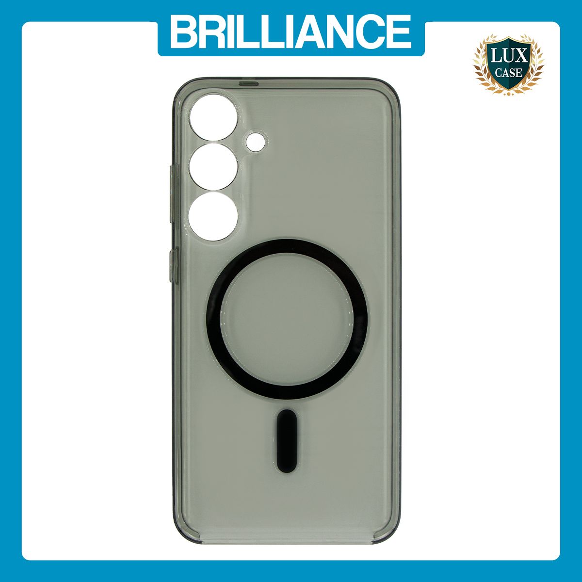 Brilliance LUX Samsung S25 High-Clarity Transparent Clear PC Magnetic Phone Case Black