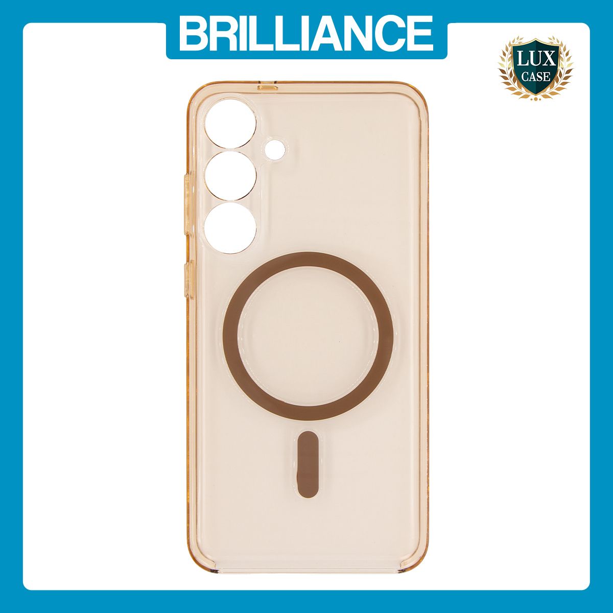Brilliance LUX Samsung S25 High-Clarity Transparent Clear PC Magnetic Phone Case Gold