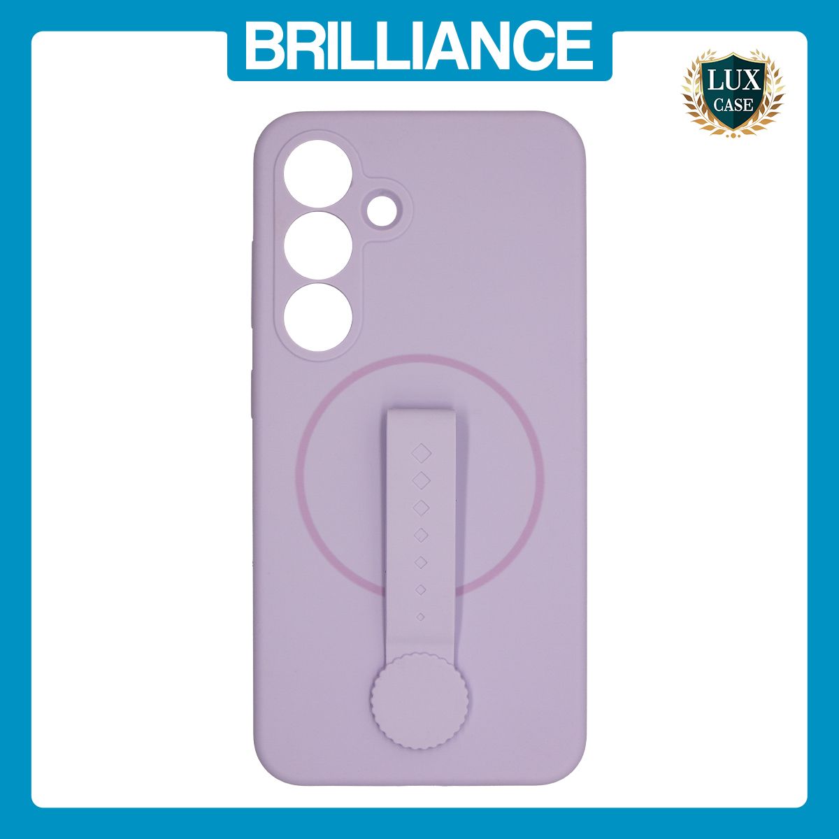 Brilliance LUX Samsung S25 Silicone with BackSide 360° Rotating Wrist Strap Magnetic Phone Case Purple