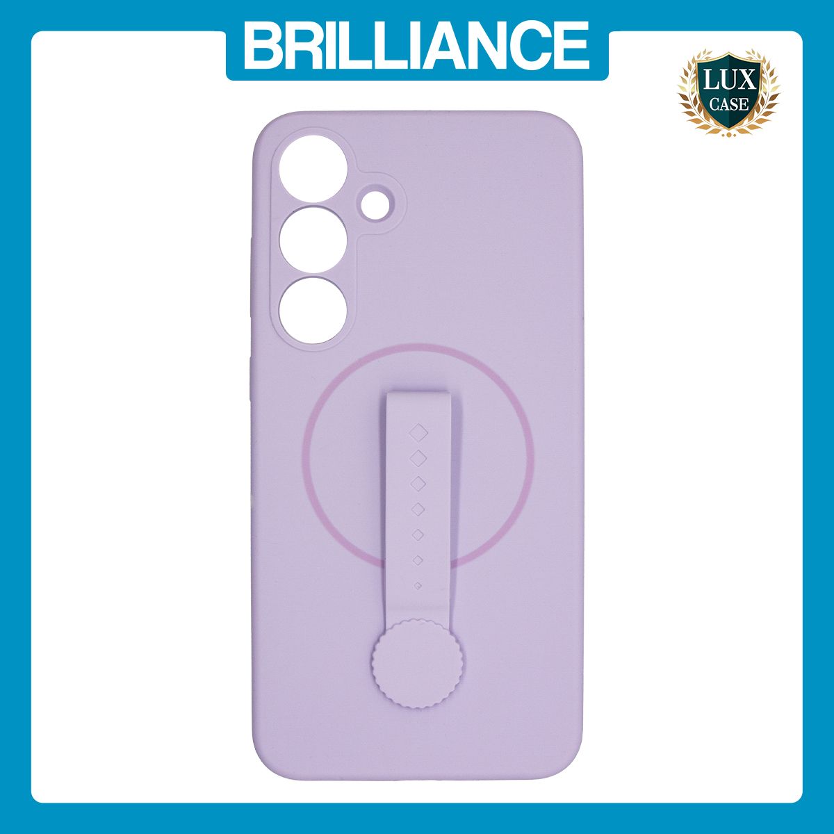 Brilliance LUX Samsung S25 Plus Silicone with BackSide 360° Rotating Wrist Strap Magnetic Phone Case Purple