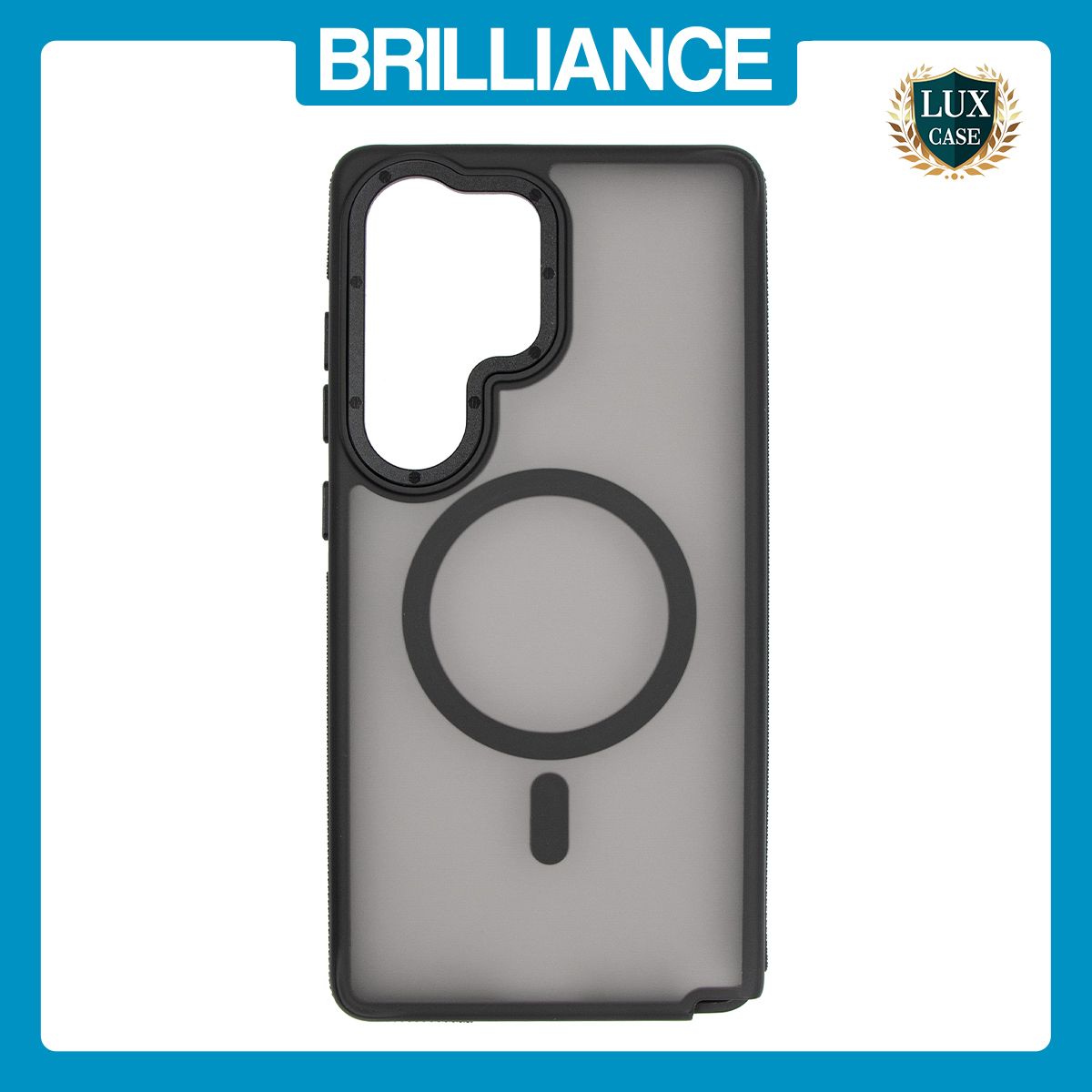Brilliance LUX Samsung S25 Ultra Silicone-Feel Magnetic Hybrid TPU + PC Phone Case Black